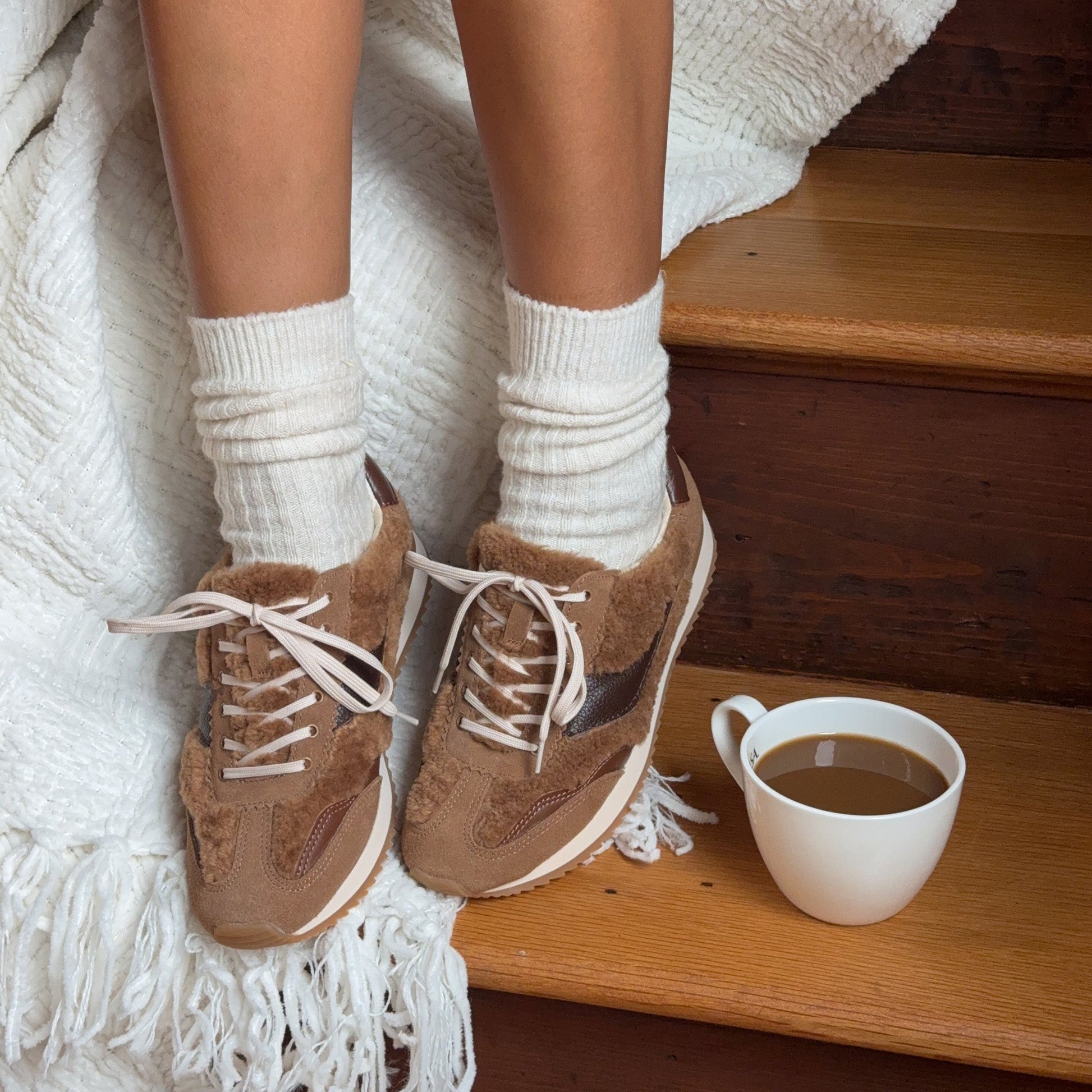 B.NTCD Plush Brown Plush Sneakers Dolce Vita us