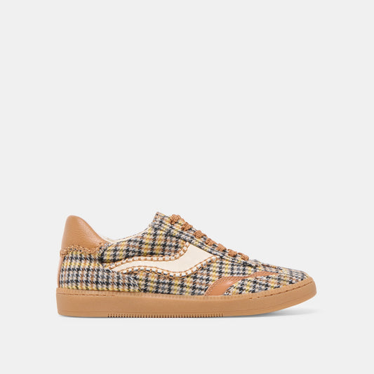 Notice Stitch Yellow Plaid Tweed Sneakers Dolce Vita New