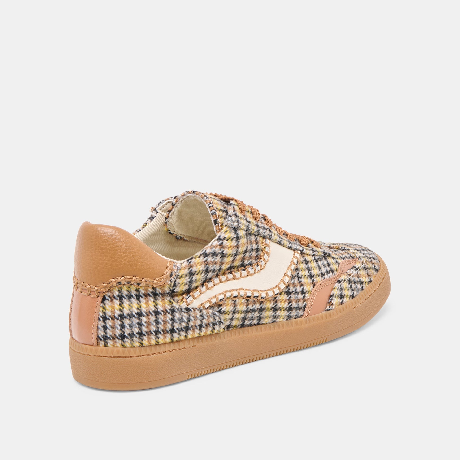 Notice Stitch Yellow Plaid Tweed Sneakers Dolce Vita New