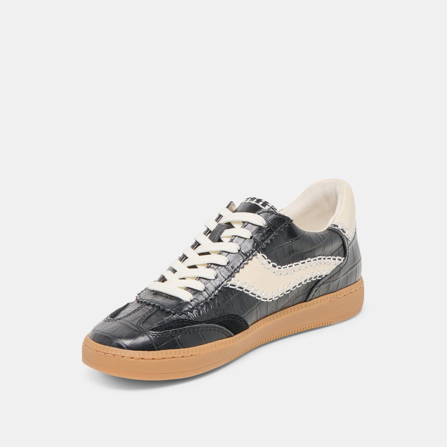 NOTICE STITCH SNEAKERS NOIR CROCO EMBOSSED LEATHER
 – Dolce Vita Dolce Vita Sale