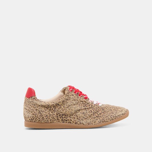 Laini Tan Leopard Printed Suede Sneakers Dolce Vita For sale
