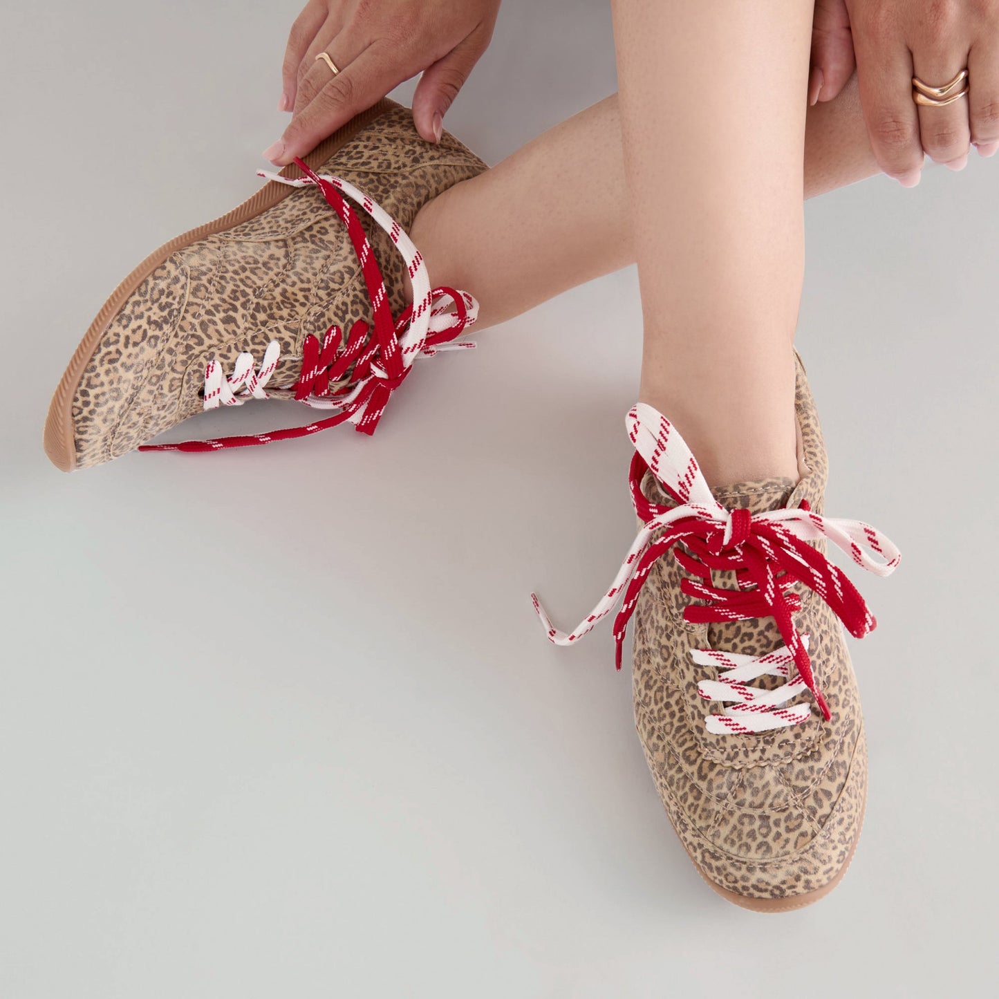 Laini Tan Leopard Printed Suede Sneakers Dolce Vita For sale