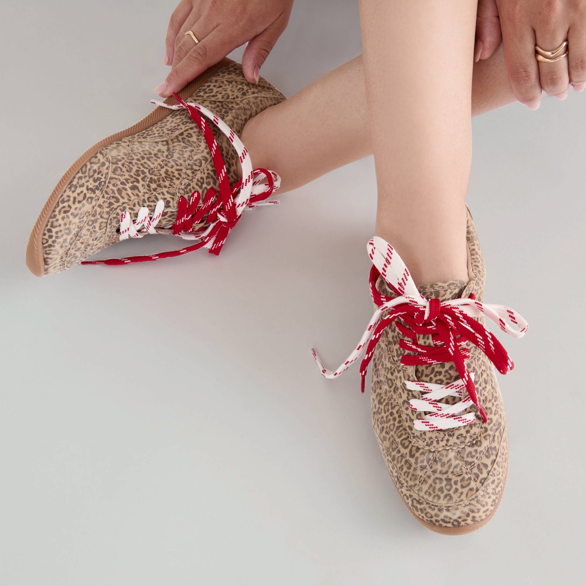 Laini Tan Leopard Printed Suede Sneakers Dolce Vita For sale