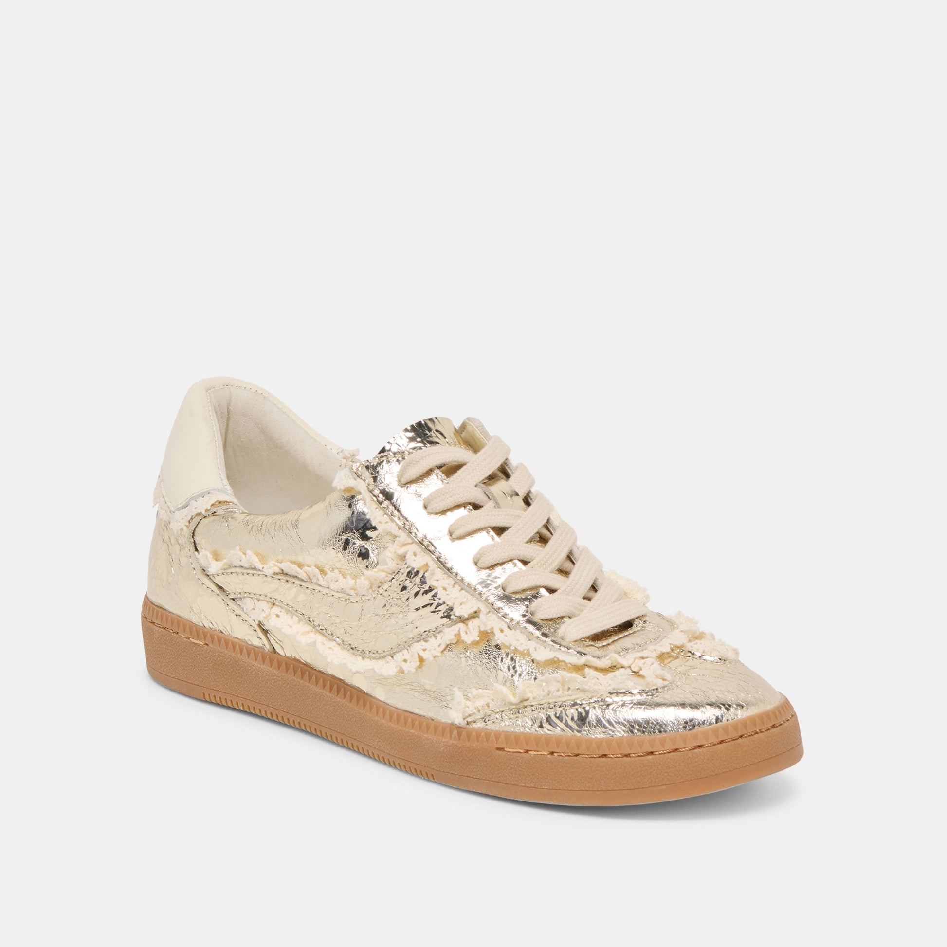 Notice Lace Platinum Distressed Leather Sneakers Dolce Vita us
