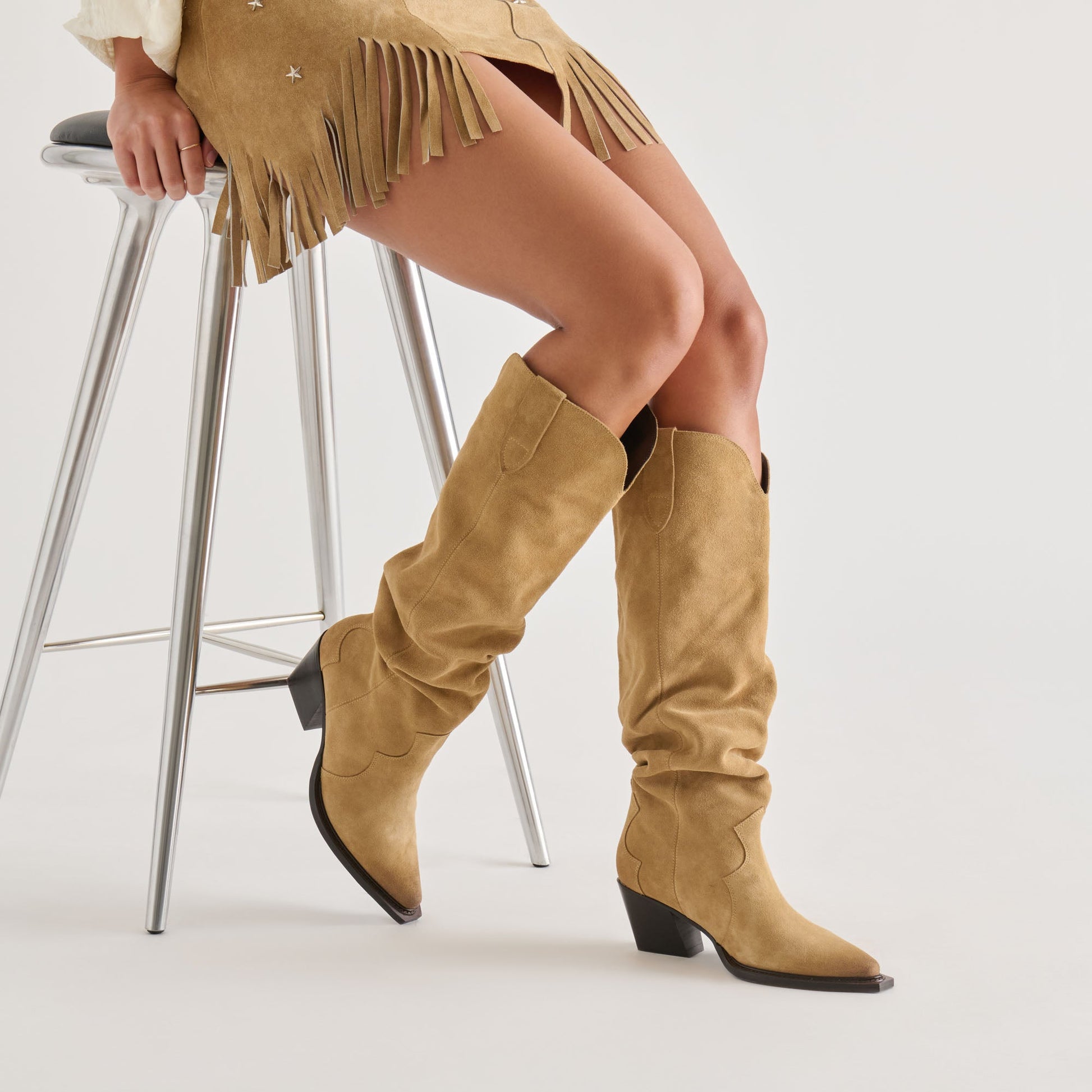 Buckly Camel Suede Boots Dolce Vita Sale