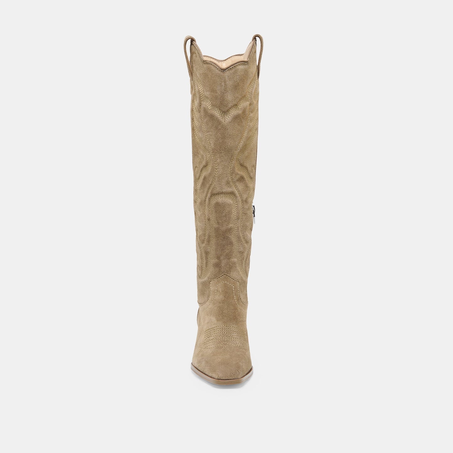 LUNI Taupe Suede Knee-High Pointed Toe Western Boots Dolce Vita New