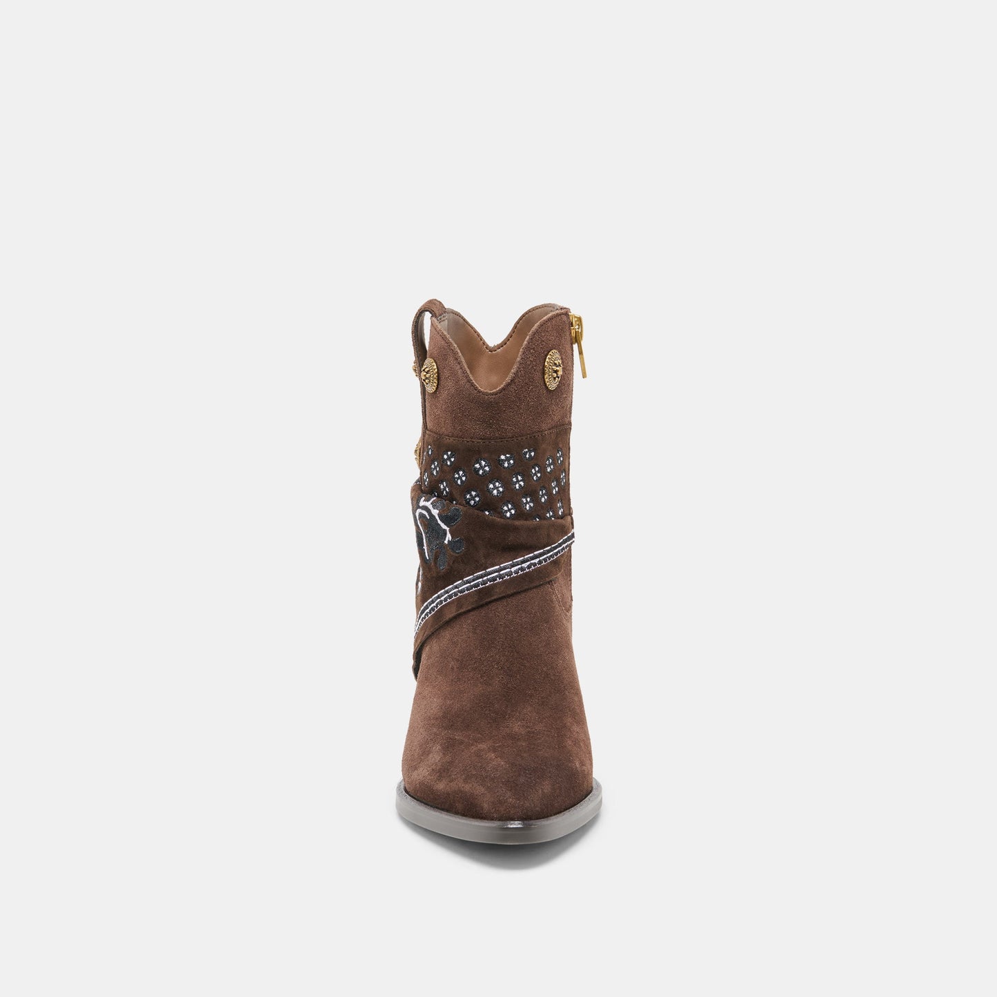 MEKALA Dk Brown Suede Pointed-Toe Ankle Western Boots Dolce Vita Sale