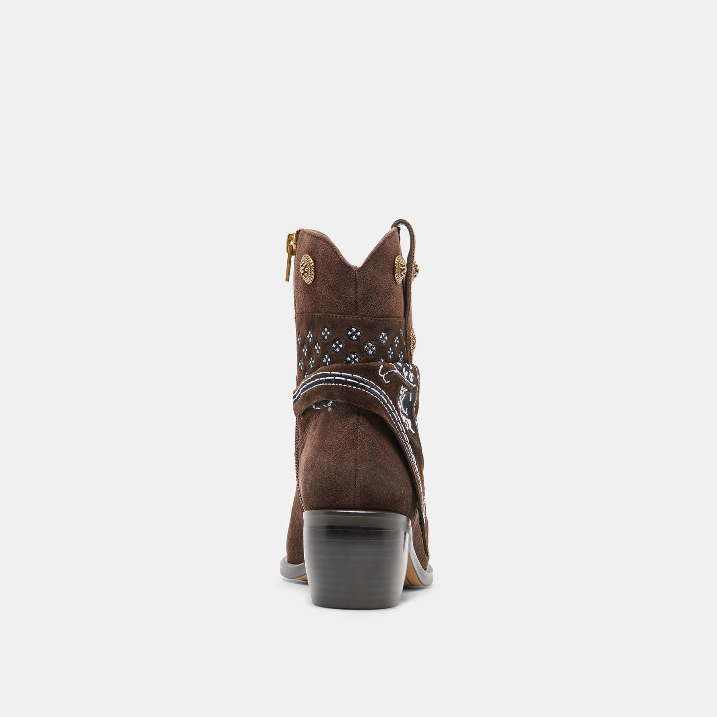 MEKALA Dk Brown Suede Pointed-Toe Ankle Western Boots Dolce Vita Sale