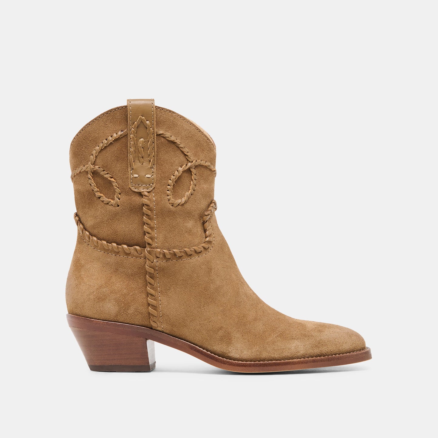 RUDO Lt Brown Suede Western Pointed-Toe Ankle Boots Dolce Vita Outlet