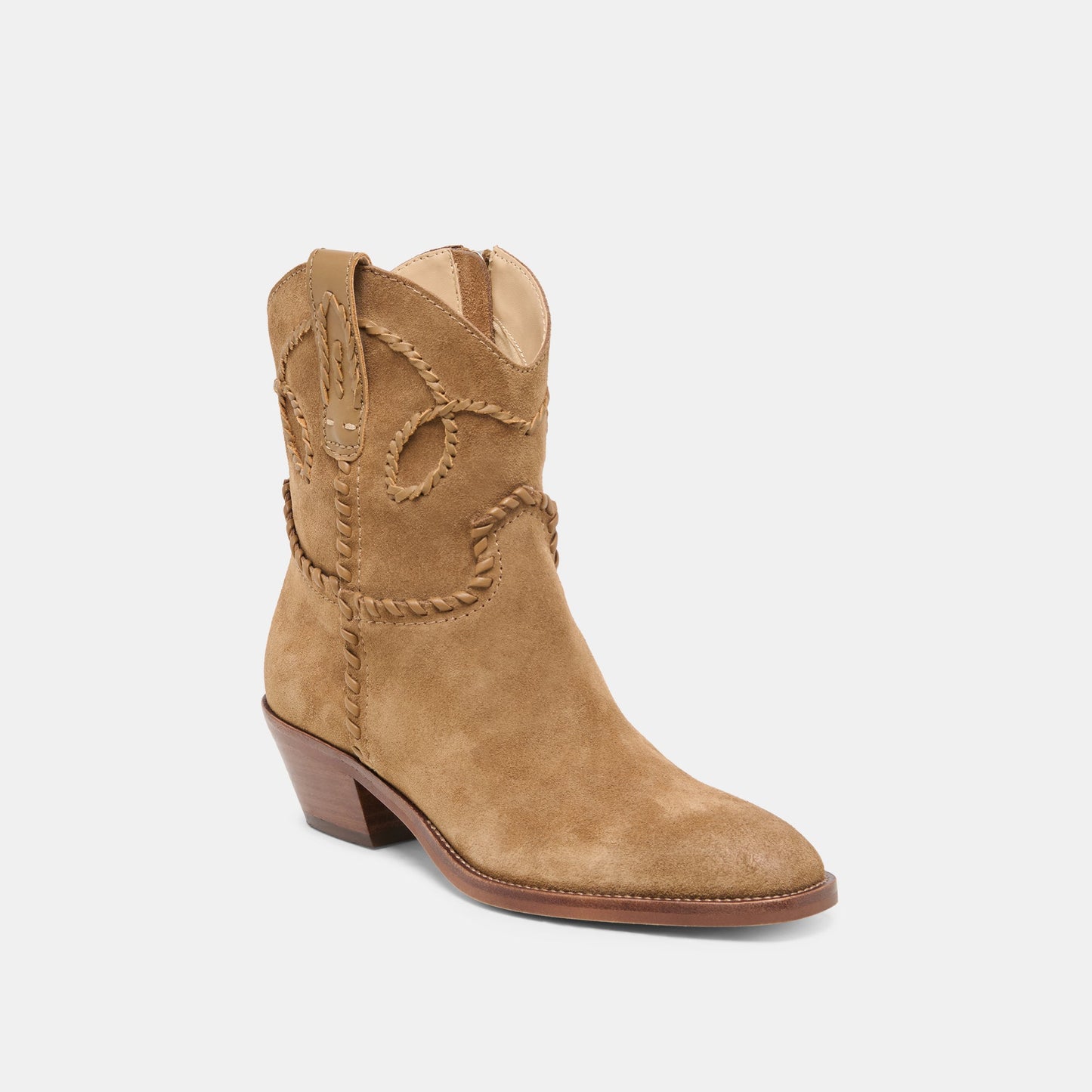 RUDO Lt Brown Suede Western Pointed-Toe Ankle Boots Dolce Vita Outlet