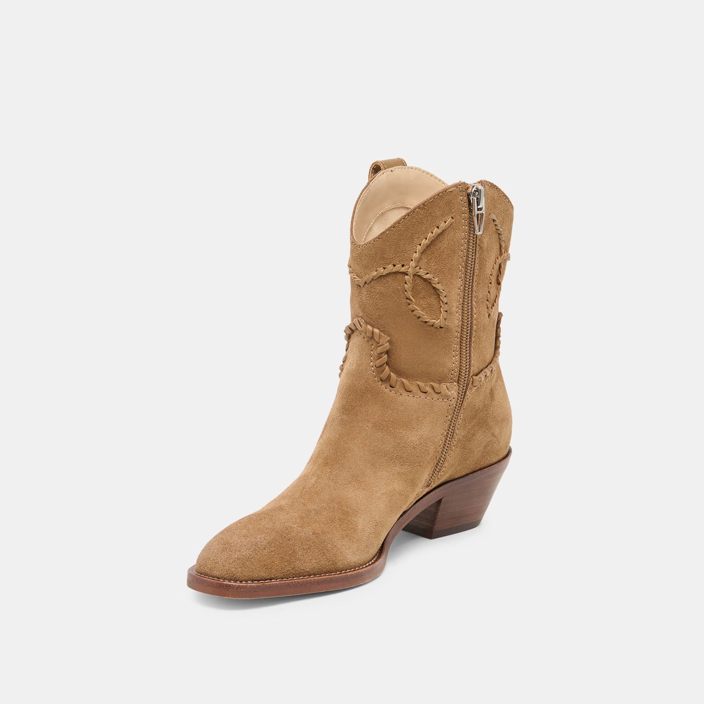 RUDO Lt Brown Suede Western Pointed-Toe Ankle Boots Dolce Vita Outlet