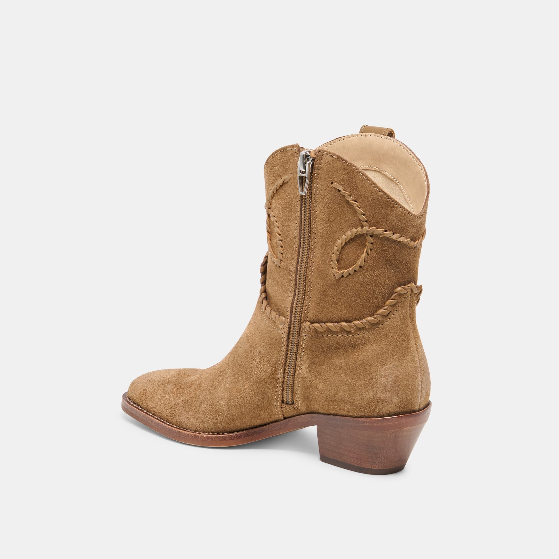 RUDO Lt Brown Suede Western Pointed-Toe Ankle Boots Dolce Vita Outlet