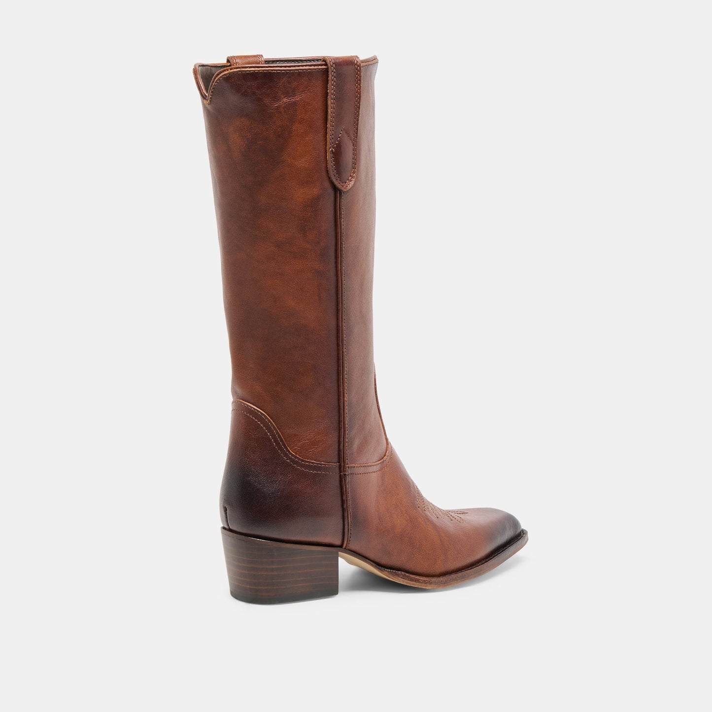 VIGLA Chestnut Leather Pointed-Toe Western Boots Dolce Vita On sale