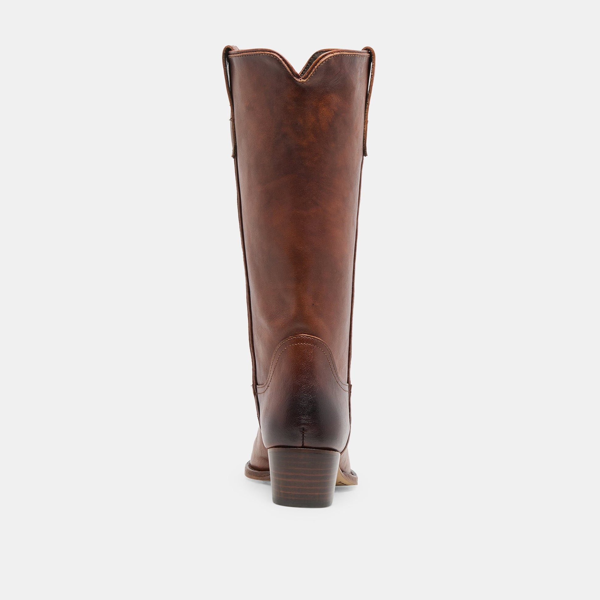 VIGLA Chestnut Leather Pointed-Toe Western Boots Dolce Vita On sale