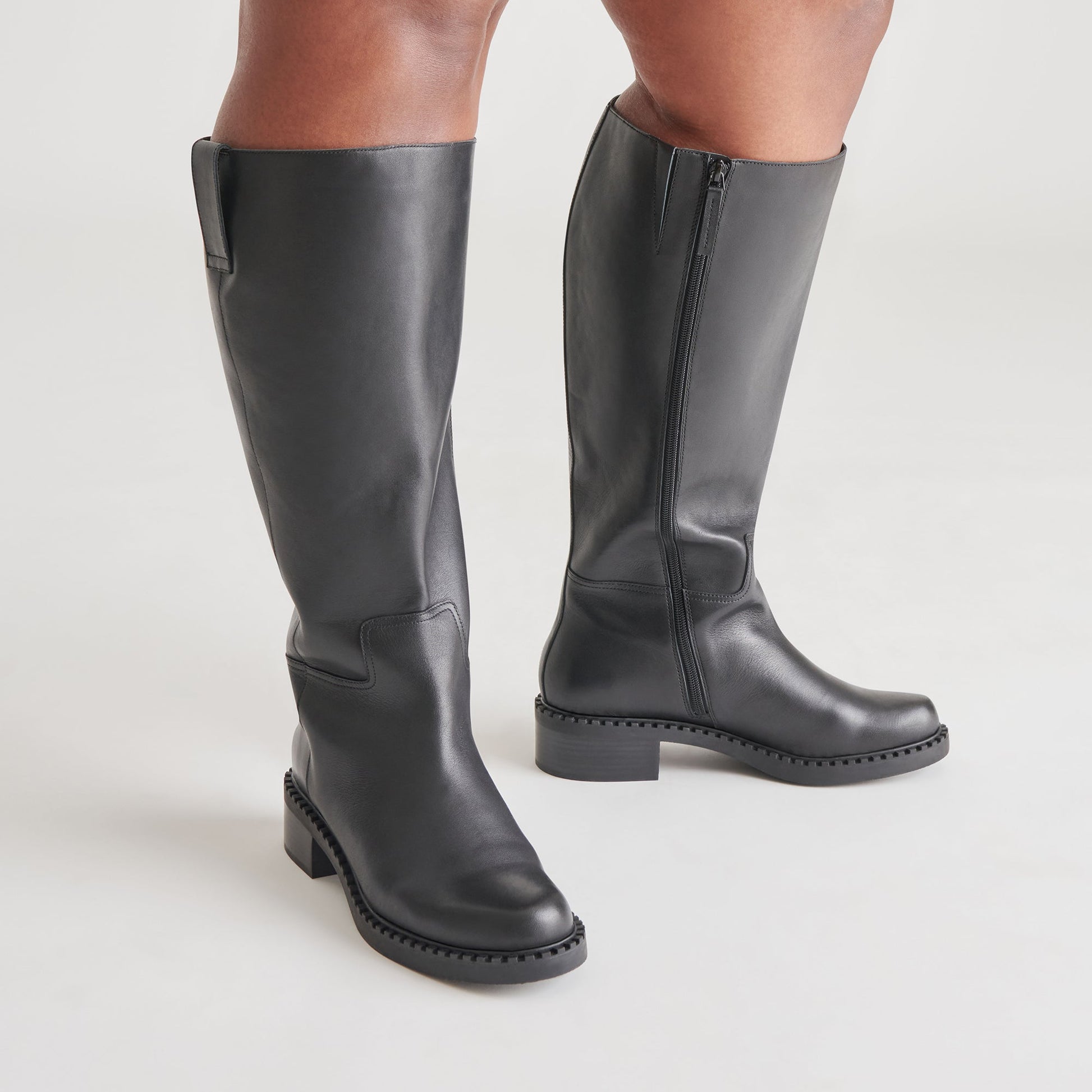 Glory H2O Waterproof Black Leather Extra Wide Calf Boots Dolce Vita For sale