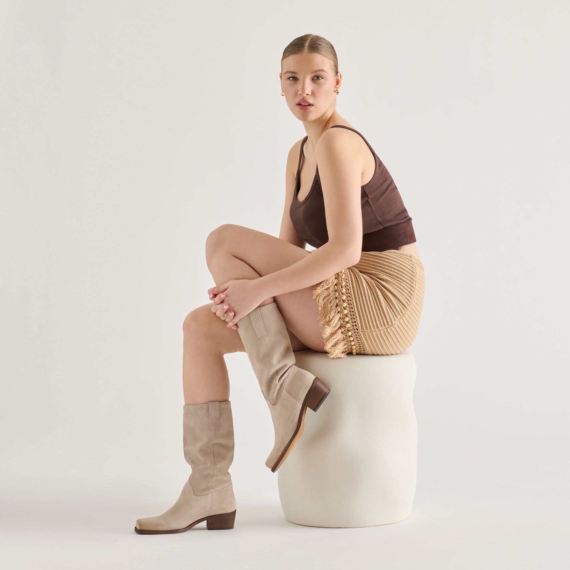 Romie Lt Taupe Suede Boots Dolce Vita Sale