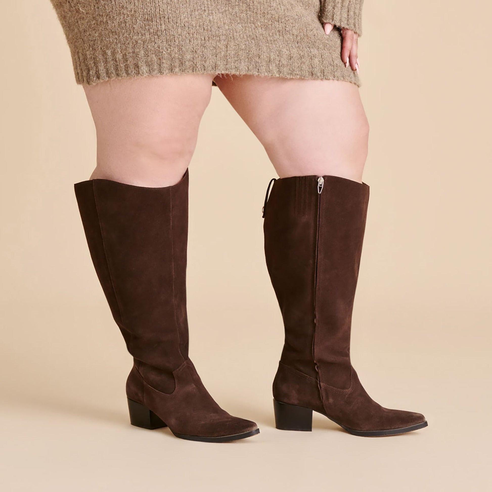 Virona H2O Waterproof Dk Brown Suede Extra Wide Calf Boots Dolce Vita New