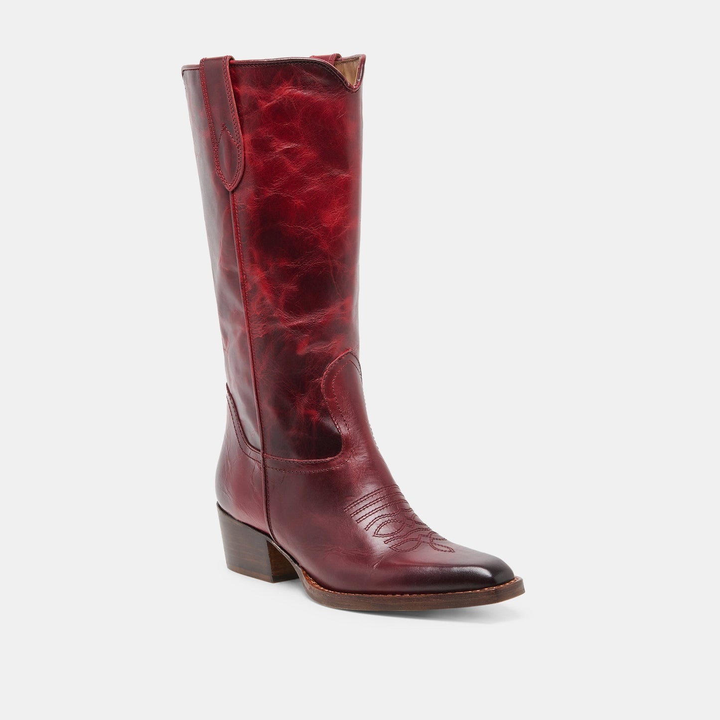 VIGLA Garnet Leather Pointed-Toe Western Boots Dolce Vita Discount