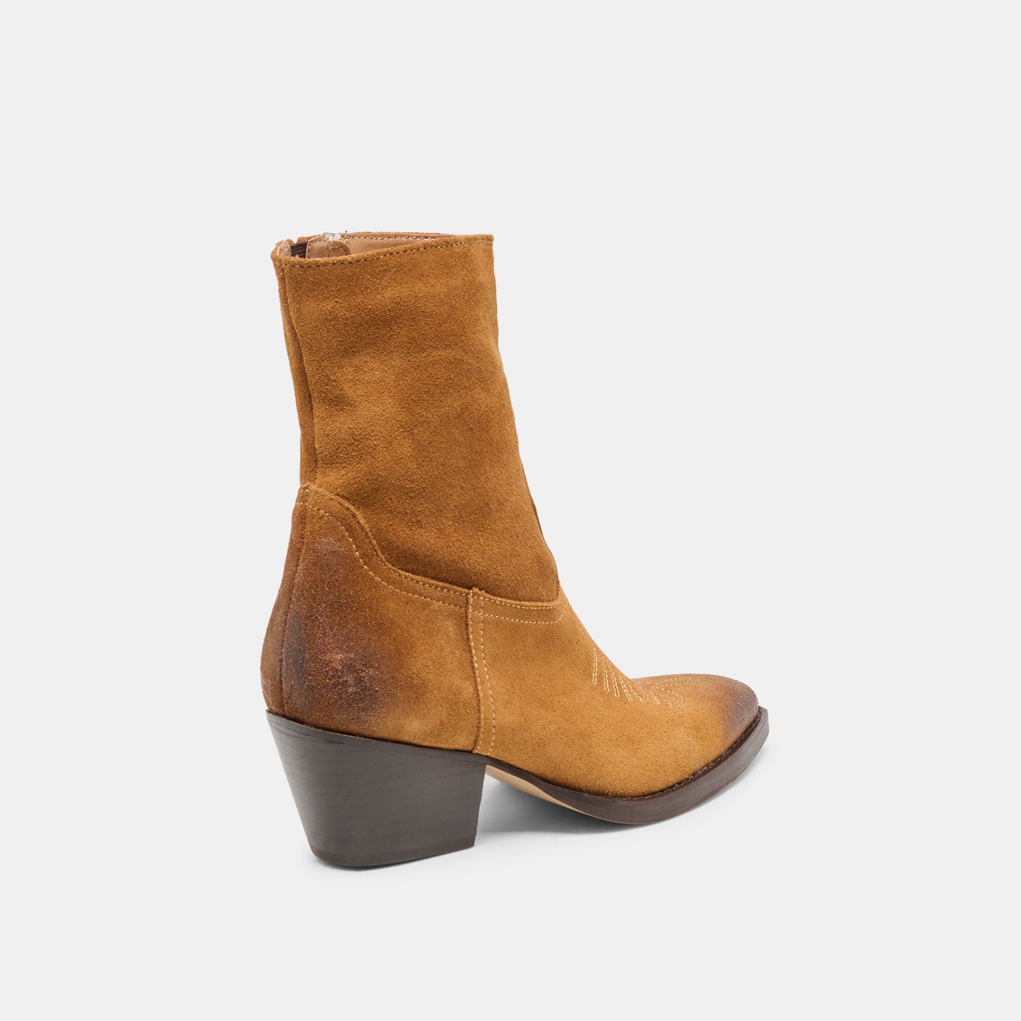 KLYDE Cognac Suede Block Heel Ankle Boots Dolce Vita Online