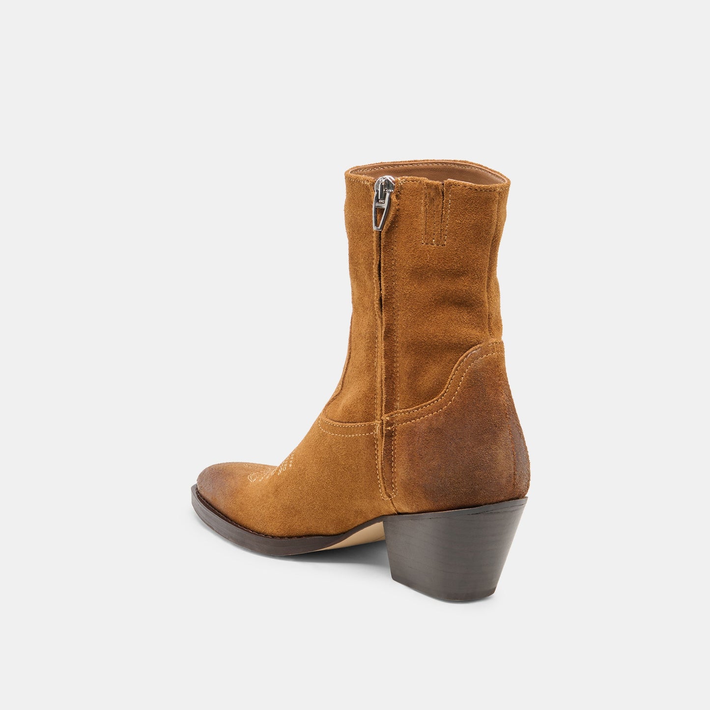 KLYDE Cognac Suede Block Heel Ankle Boots Dolce Vita Online