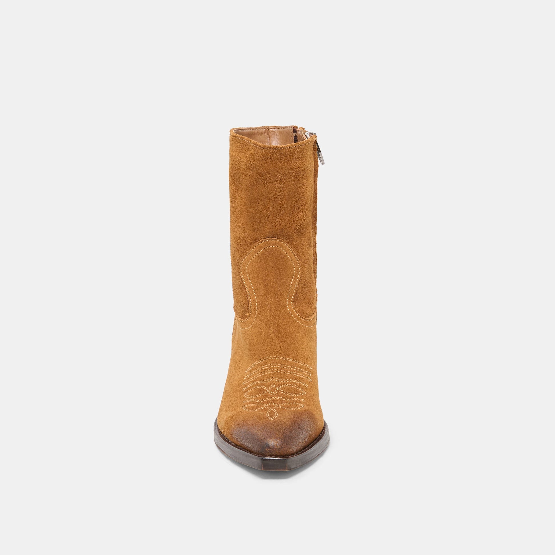 KLYDE Cognac Suede Block Heel Ankle Boots Dolce Vita Online