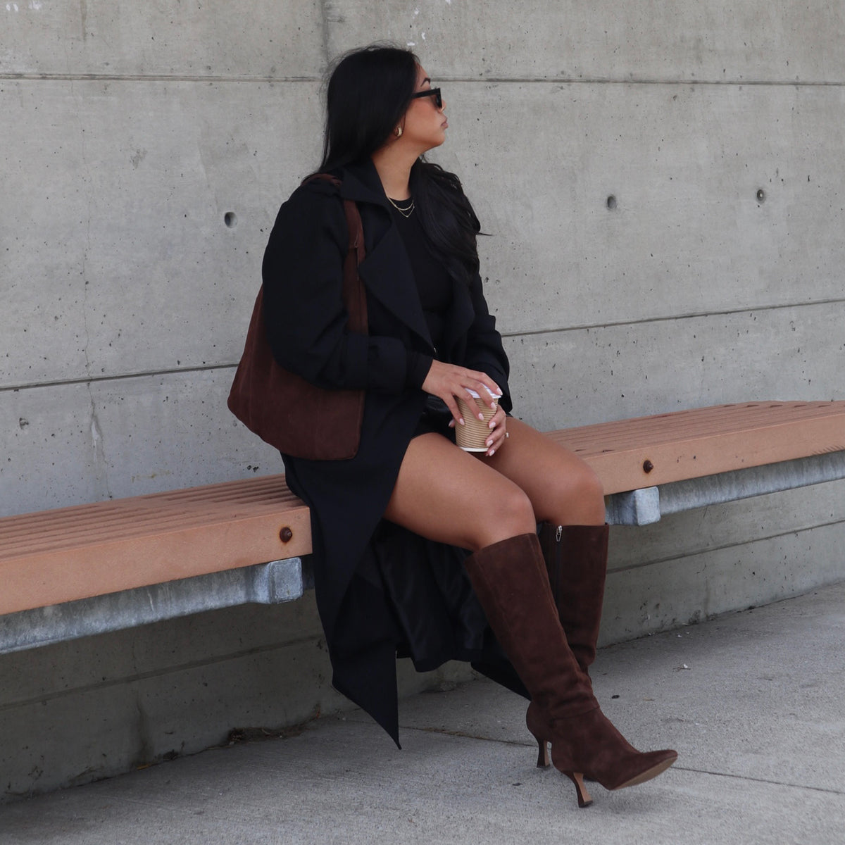GYRA WIDE CALF BOOTS DK BROWN SUEDE
 – Dolce Vita Dolce Vita Sale