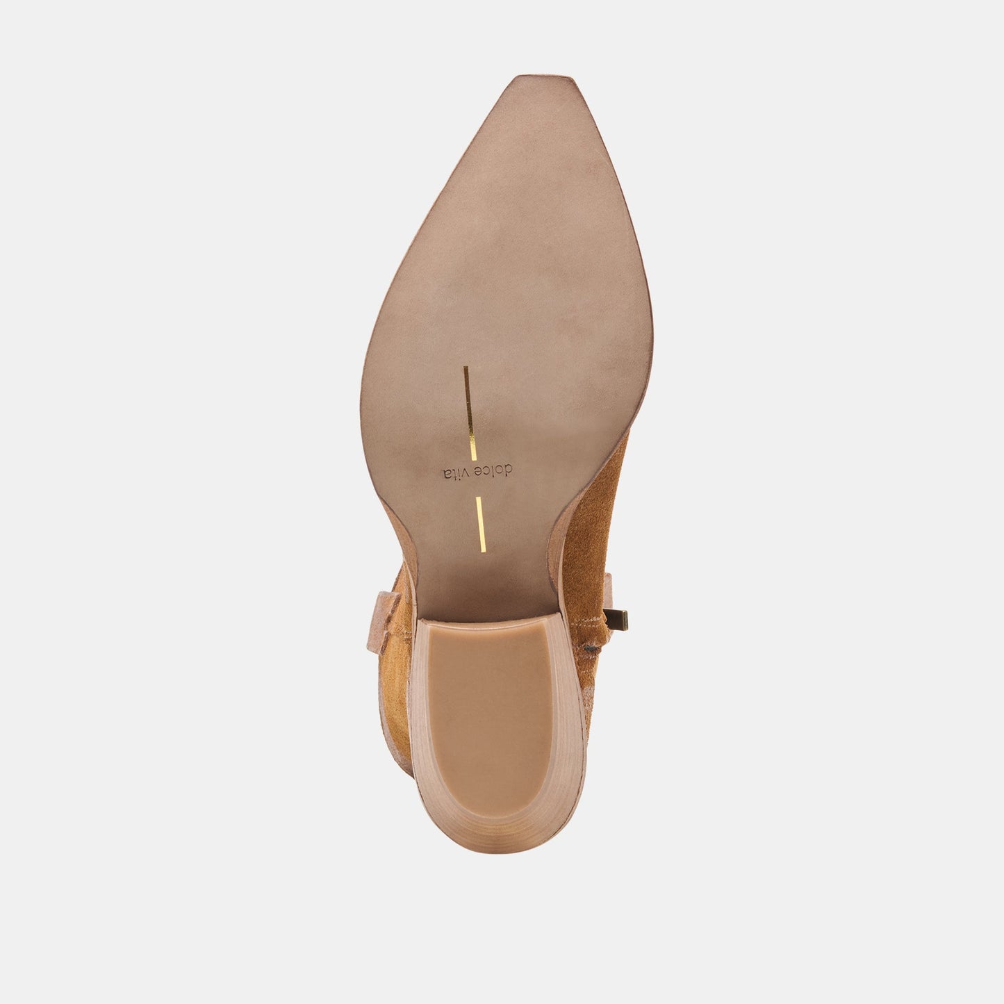 BRANDO Tan Suede Embroidered Pointed-Toe Western Boots Dolce Vita Outlet