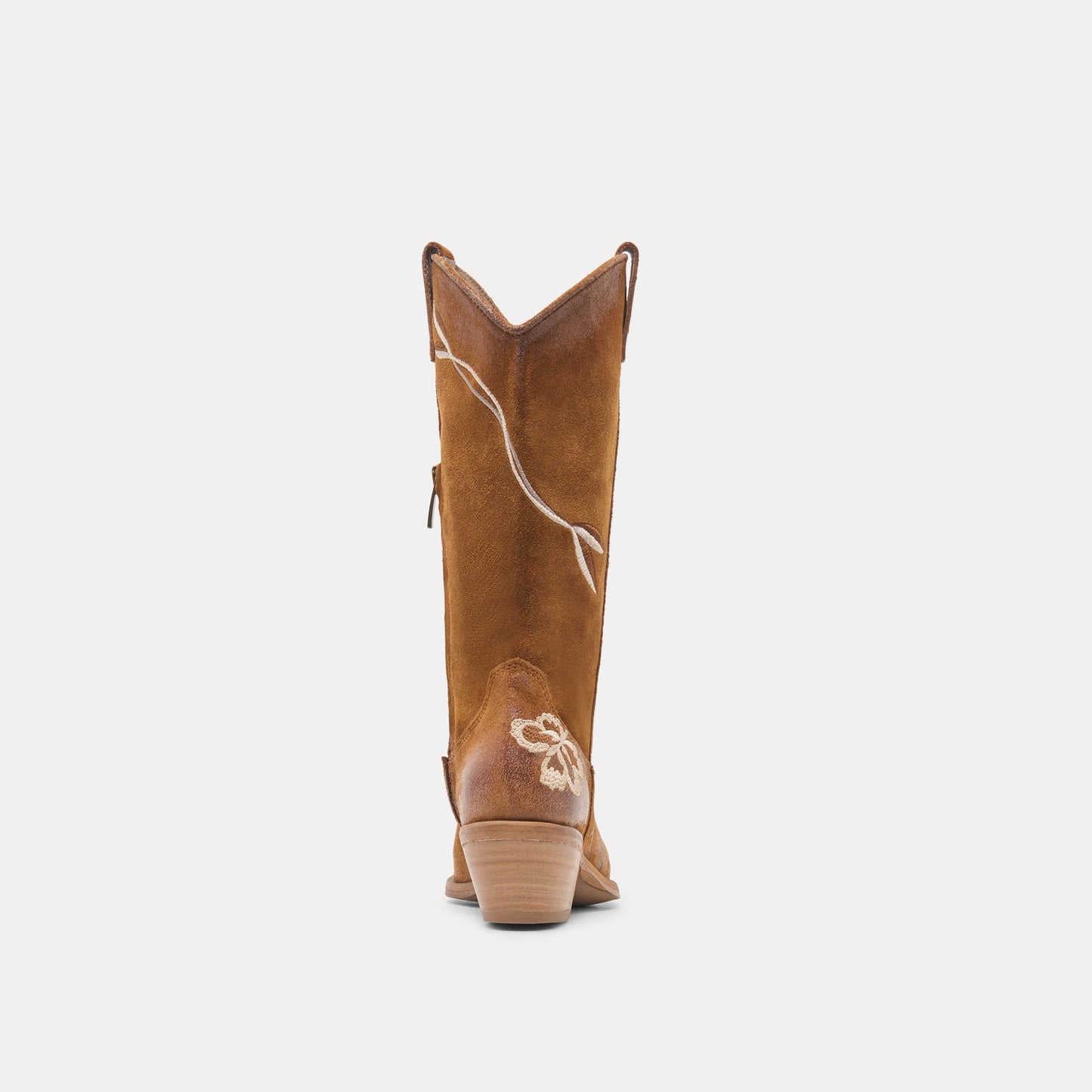 BRANDO Tan Suede Embroidered Pointed-Toe Western Boots Dolce Vita Outlet