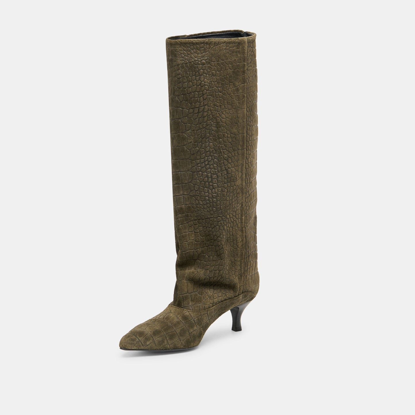 Roxla Olive Croco Embossed Leather Boots Dolce Vita On sale