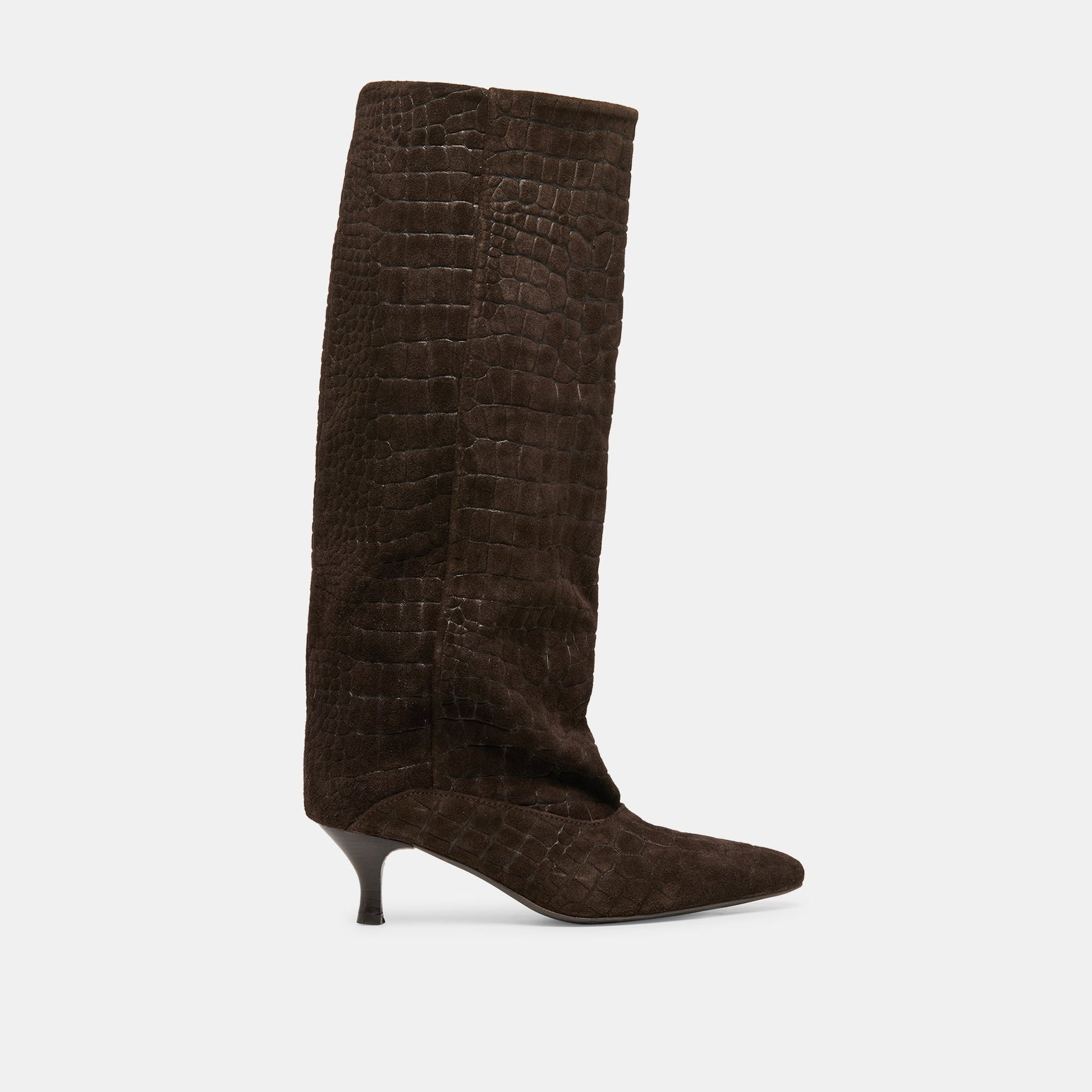 Roxla Dk Chocolate Croco Embossed Leather Boots Dolce Vita Online