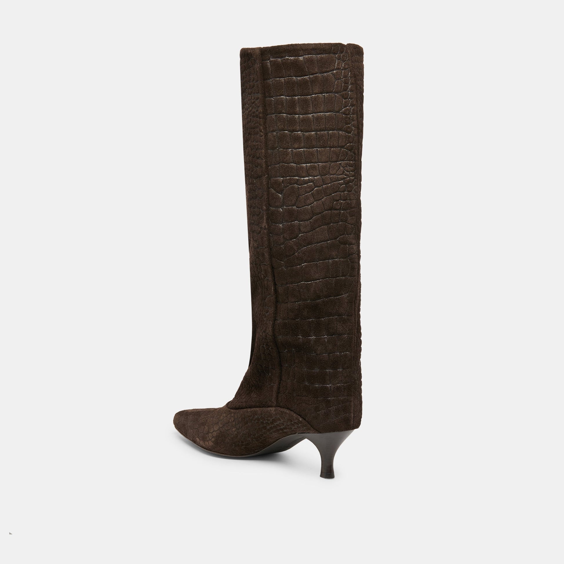 Roxla Dk Chocolate Croco Embossed Leather Boots Dolce Vita Online