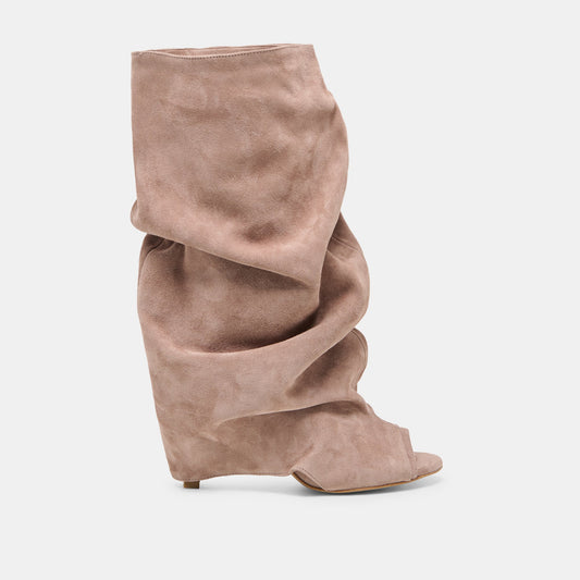 CLYFF Taupe Suede Slouch Foldover Open-Toe Boots Dolce Vita Sale