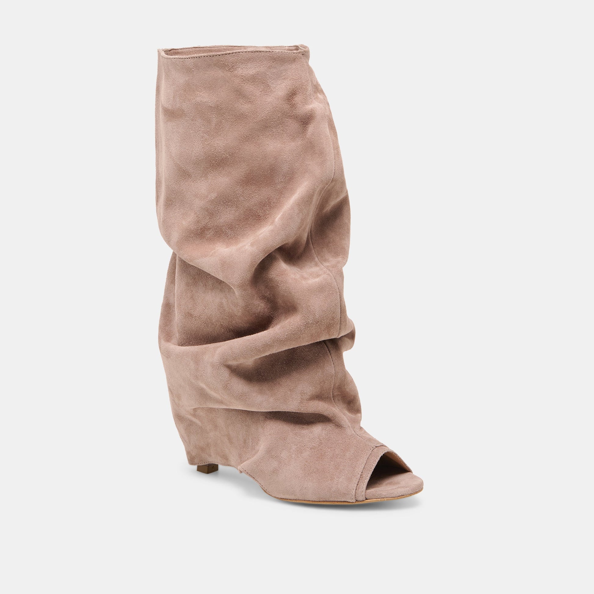 CLYFF Taupe Suede Slouch Foldover Open-Toe Boots Dolce Vita Sale
