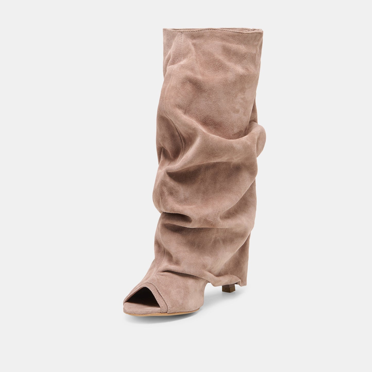 CLYFF Taupe Suede Slouch Foldover Open-Toe Boots Dolce Vita Sale