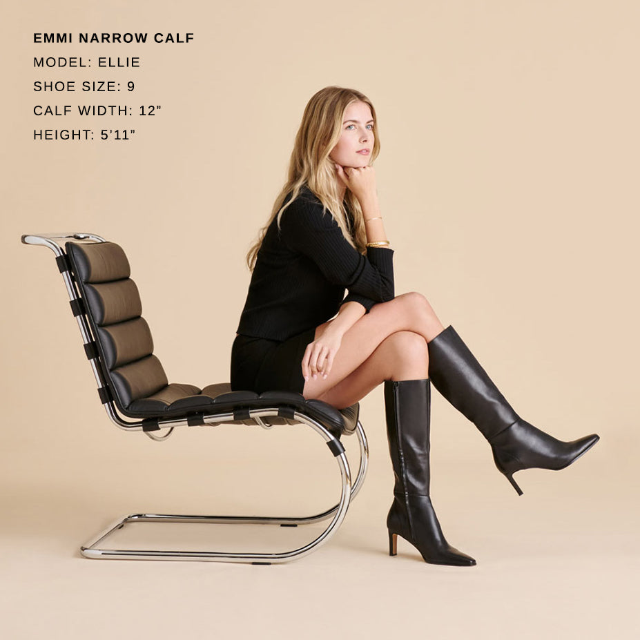Emmi Black Leather Narrow Calf Boots Dolce Vita Online