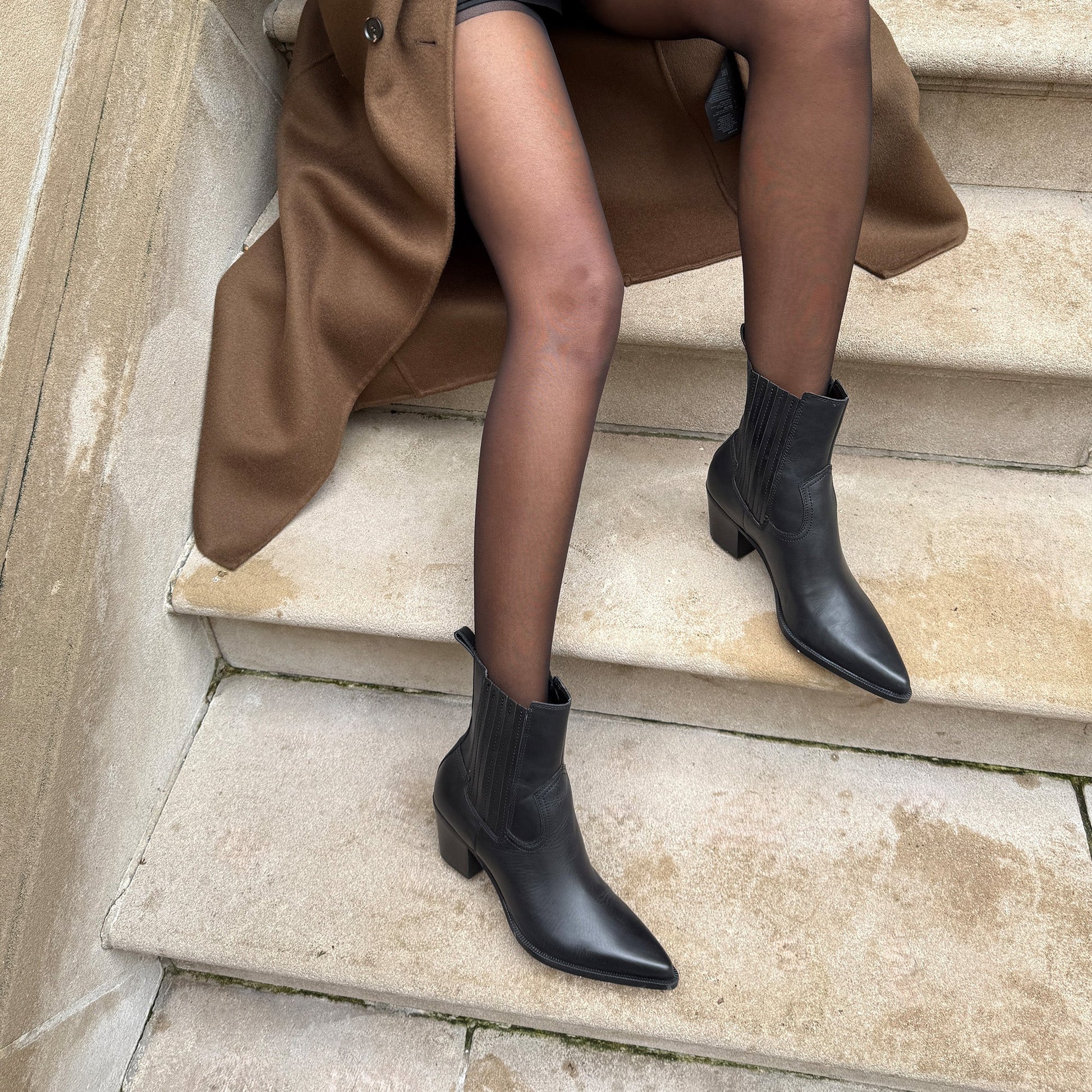 Slim Black Leather Booties Dolce Vita On sale