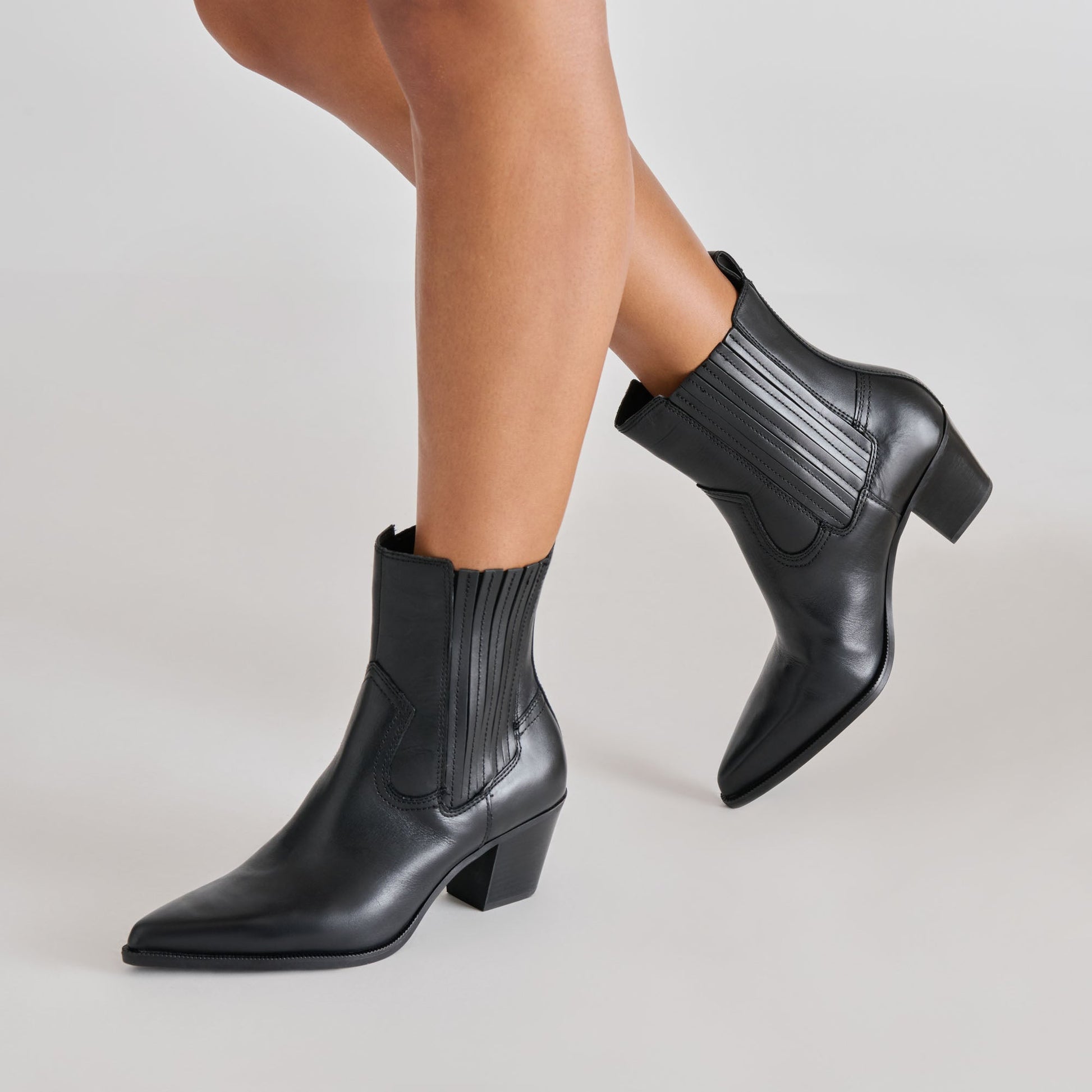 Slim Black Leather Booties Dolce Vita On sale