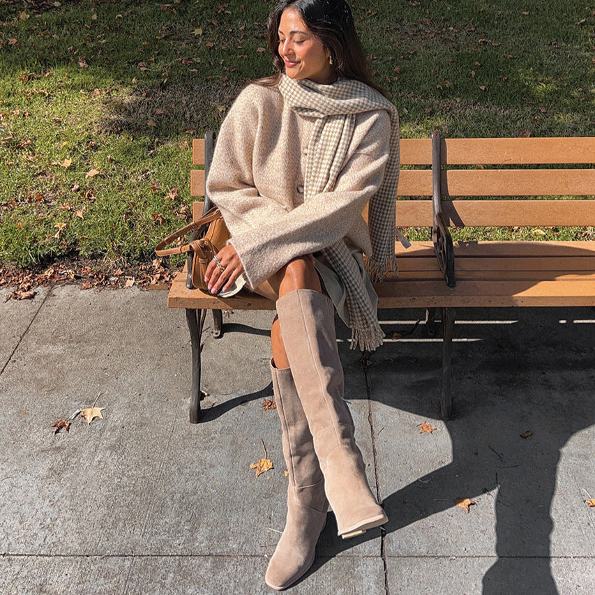 FYNN Boots Truffle Suede | Knee-High Truffle Suede Boots
 – Dolce Vita Dolce Vita Outlet