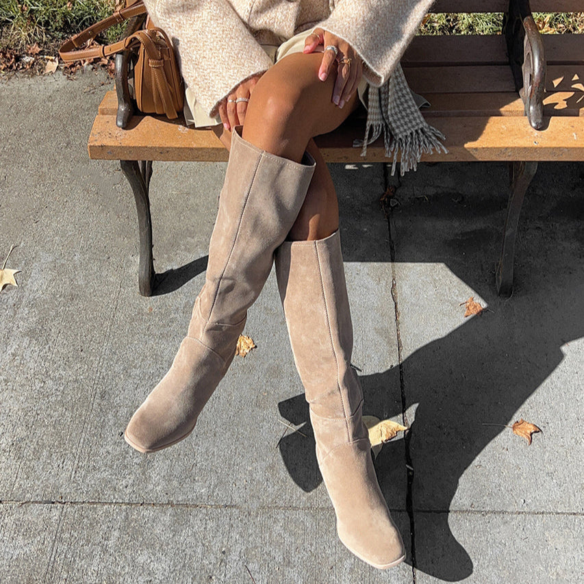 FYNN Boots Truffle Suede | Knee-High Truffle Suede Boots
 – Dolce Vita Dolce Vita Outlet