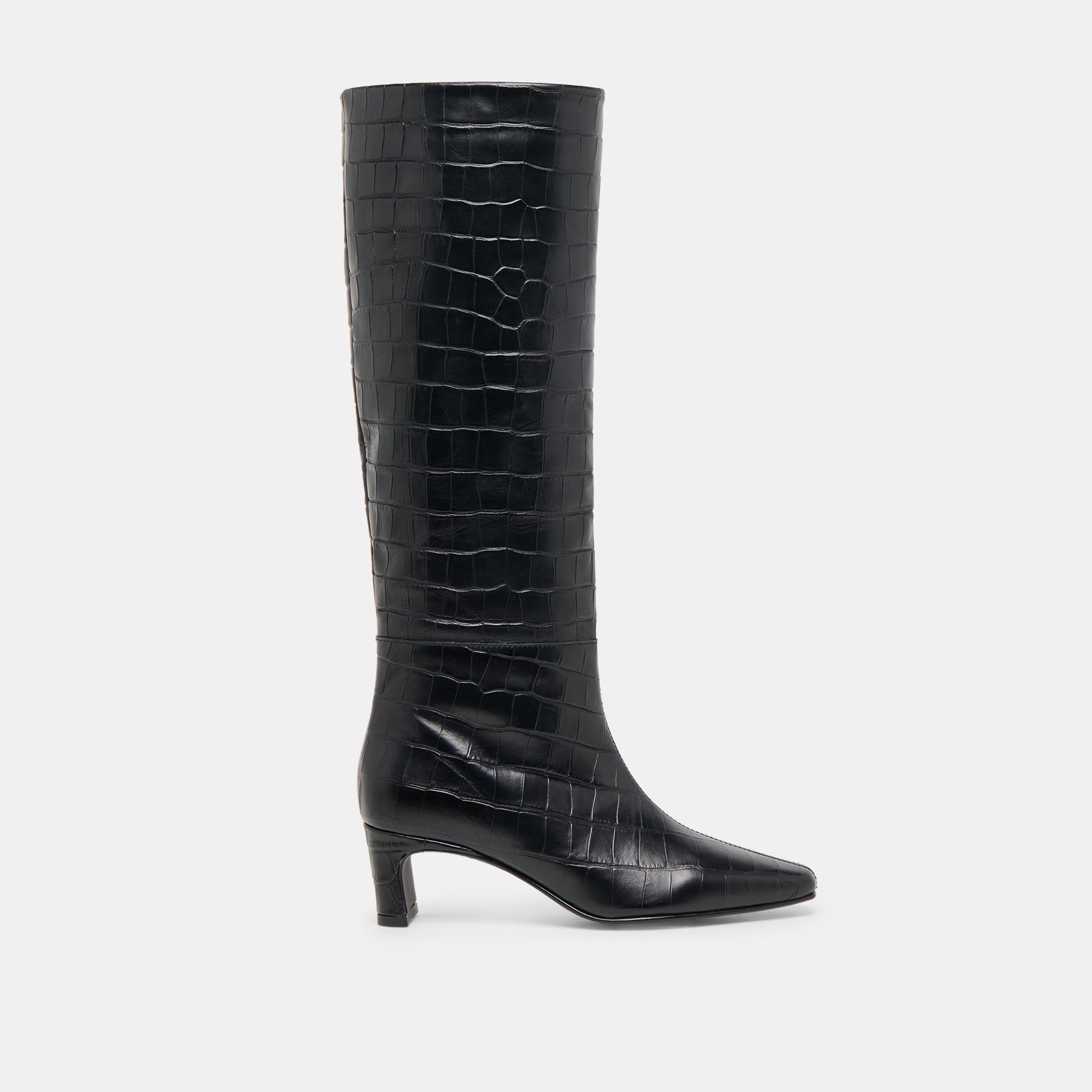 Trixi Noir Croco Embossed Leather Boots Dolce Vita For sale