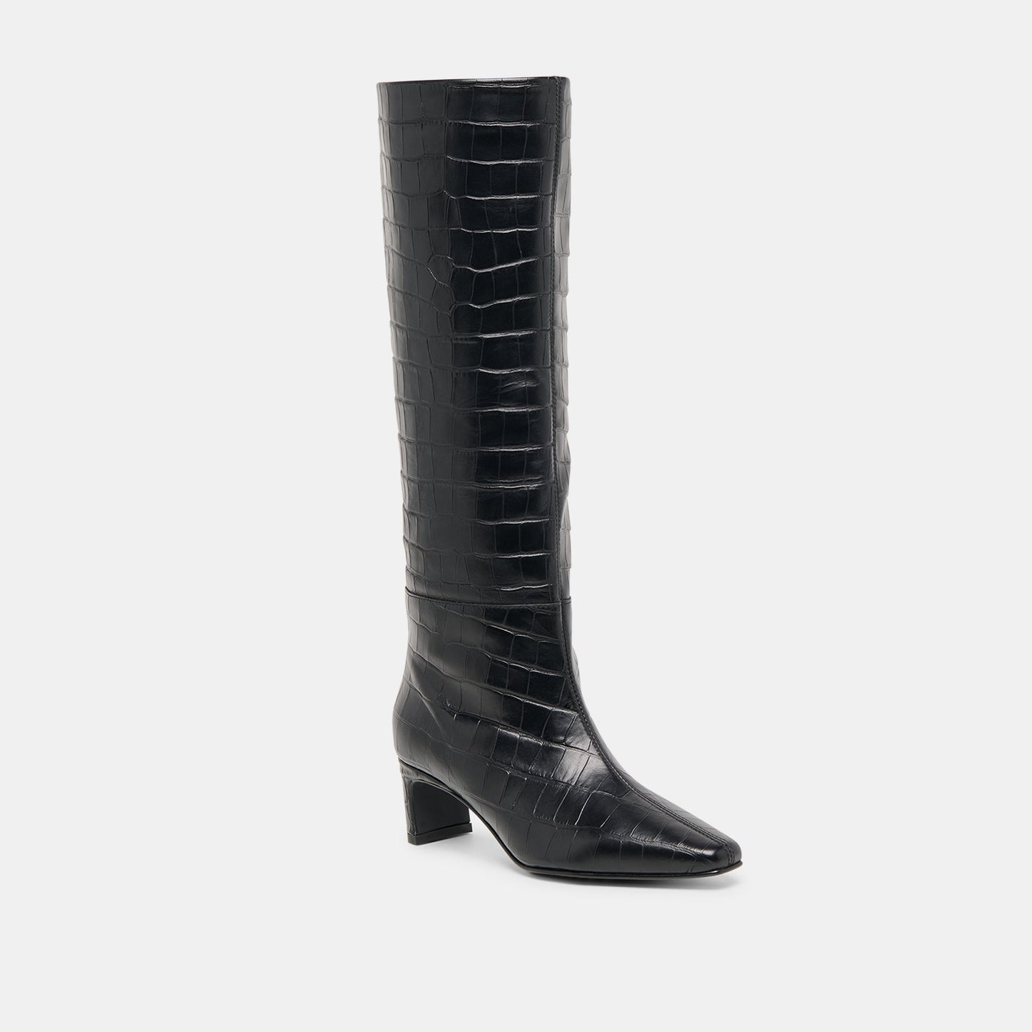 Trixi Noir Croco Embossed Leather Boots Dolce Vita For sale