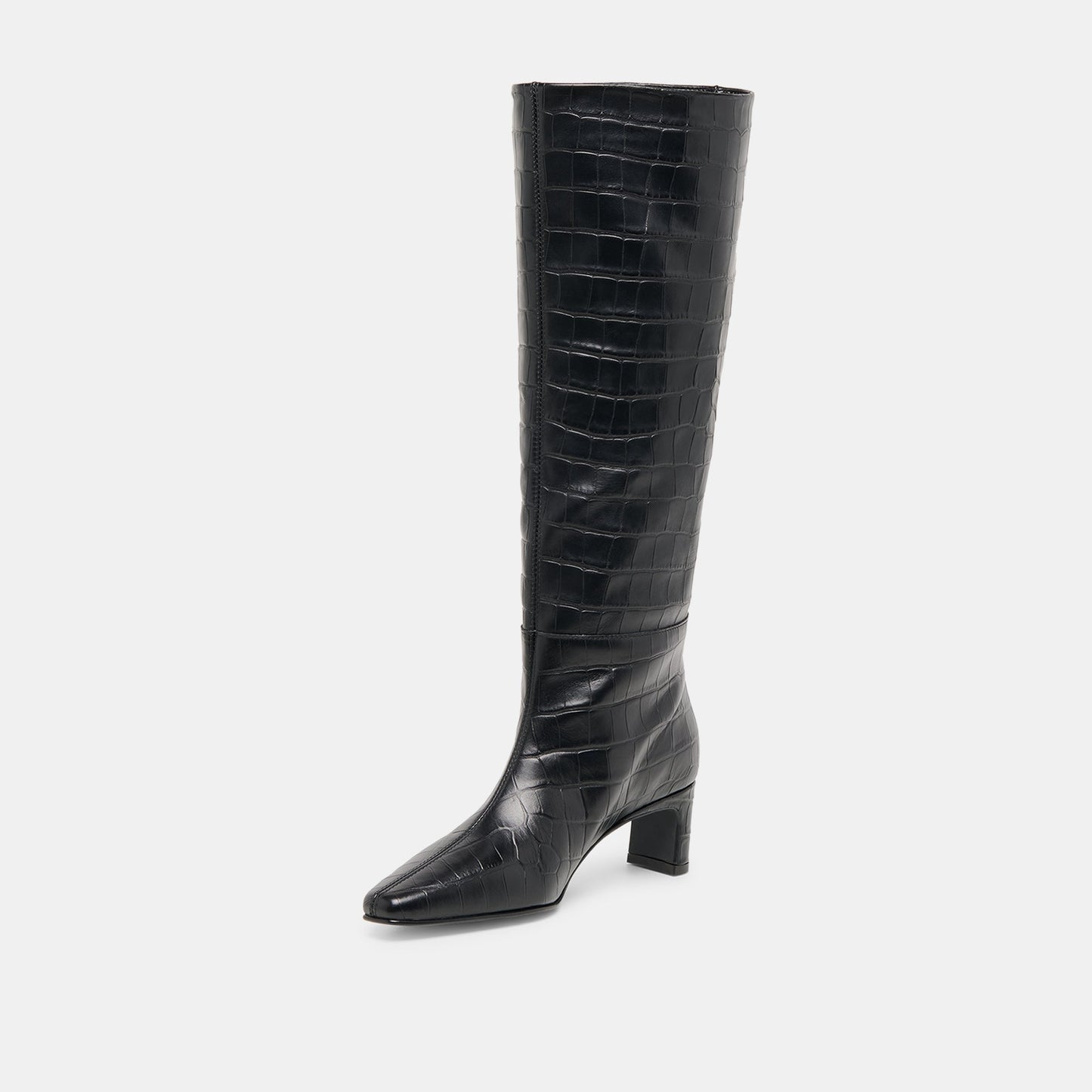 Trixi Noir Croco Embossed Leather Boots Dolce Vita For sale