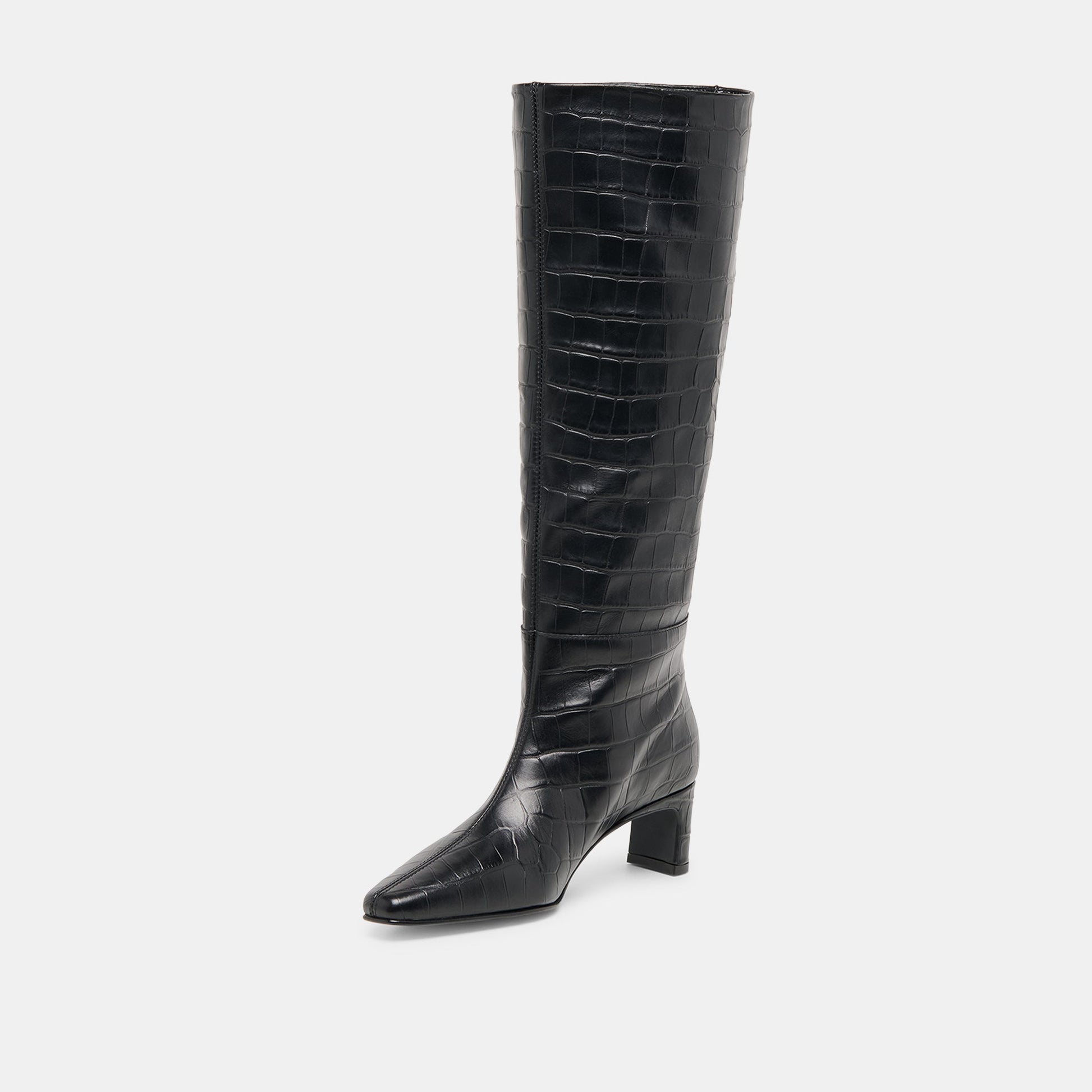 Trixi Noir Croco Embossed Leather Boots Dolce Vita For sale