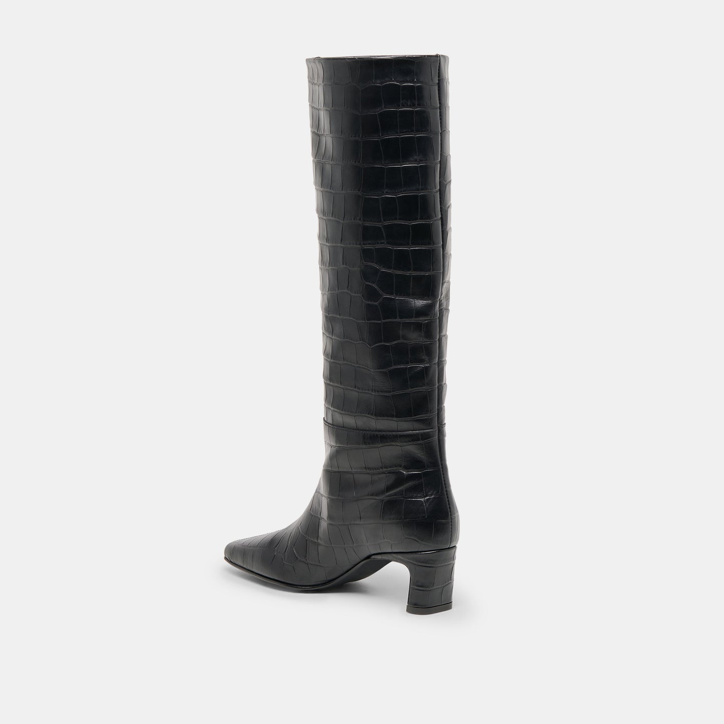 Trixi Noir Croco Embossed Leather Boots Dolce Vita For sale