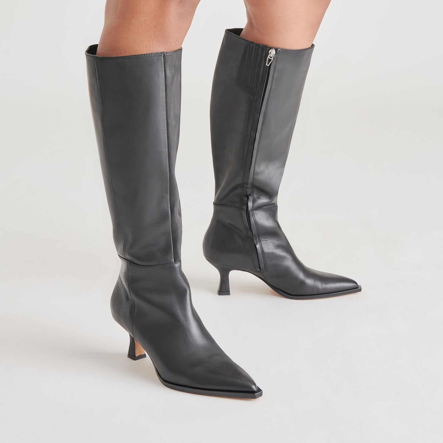 Auggie Wide Calf Boots | Black Leather Boots by Dolce Vita Dolce Vita New