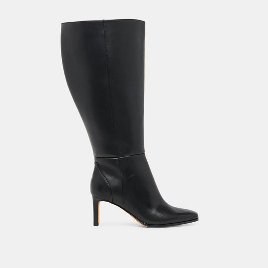 Emmi Black Leather Extra Wide Calf Boots Dolce Vita New
