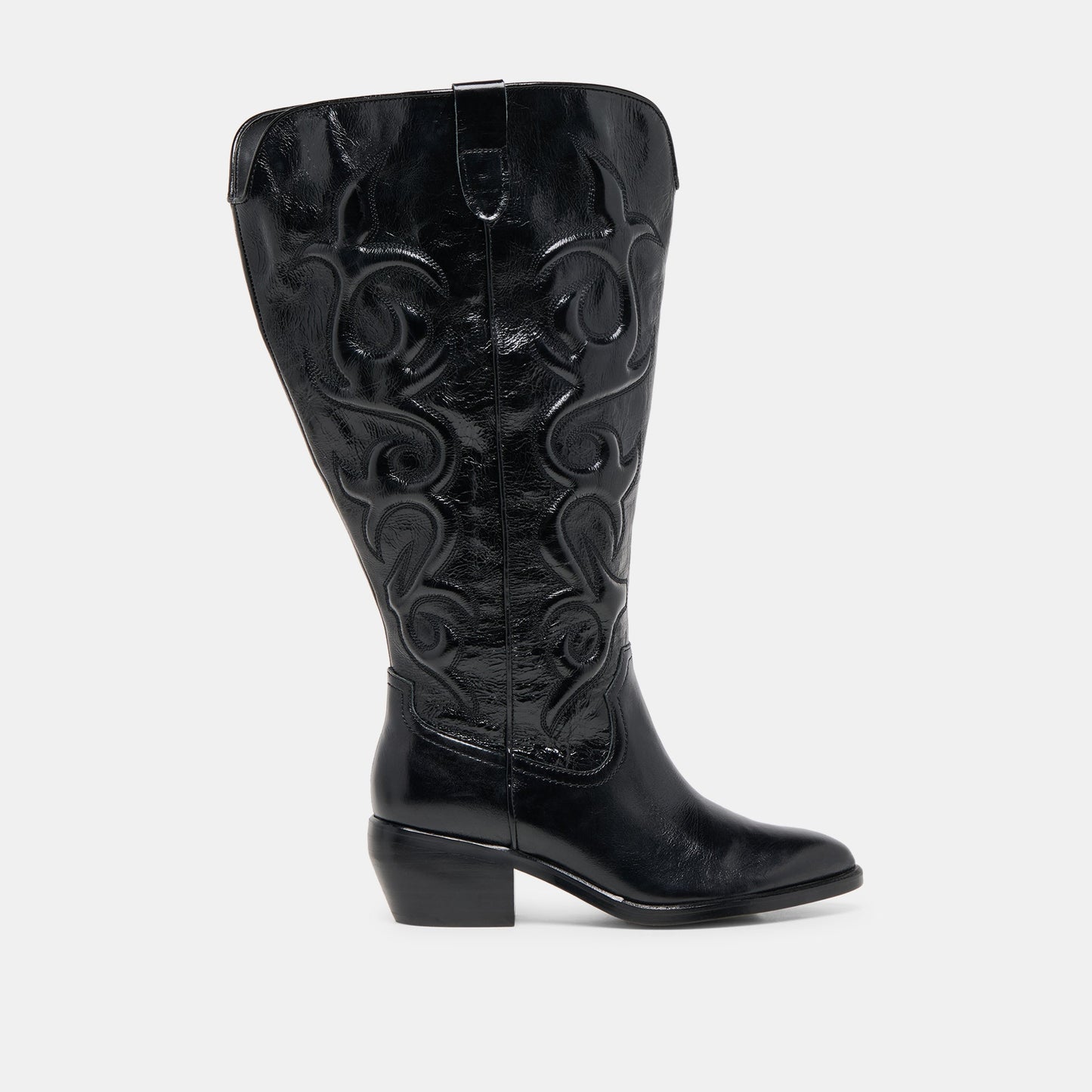 Mirla Black Leather Extra Wide Calf Boots Dolce Vita Discount