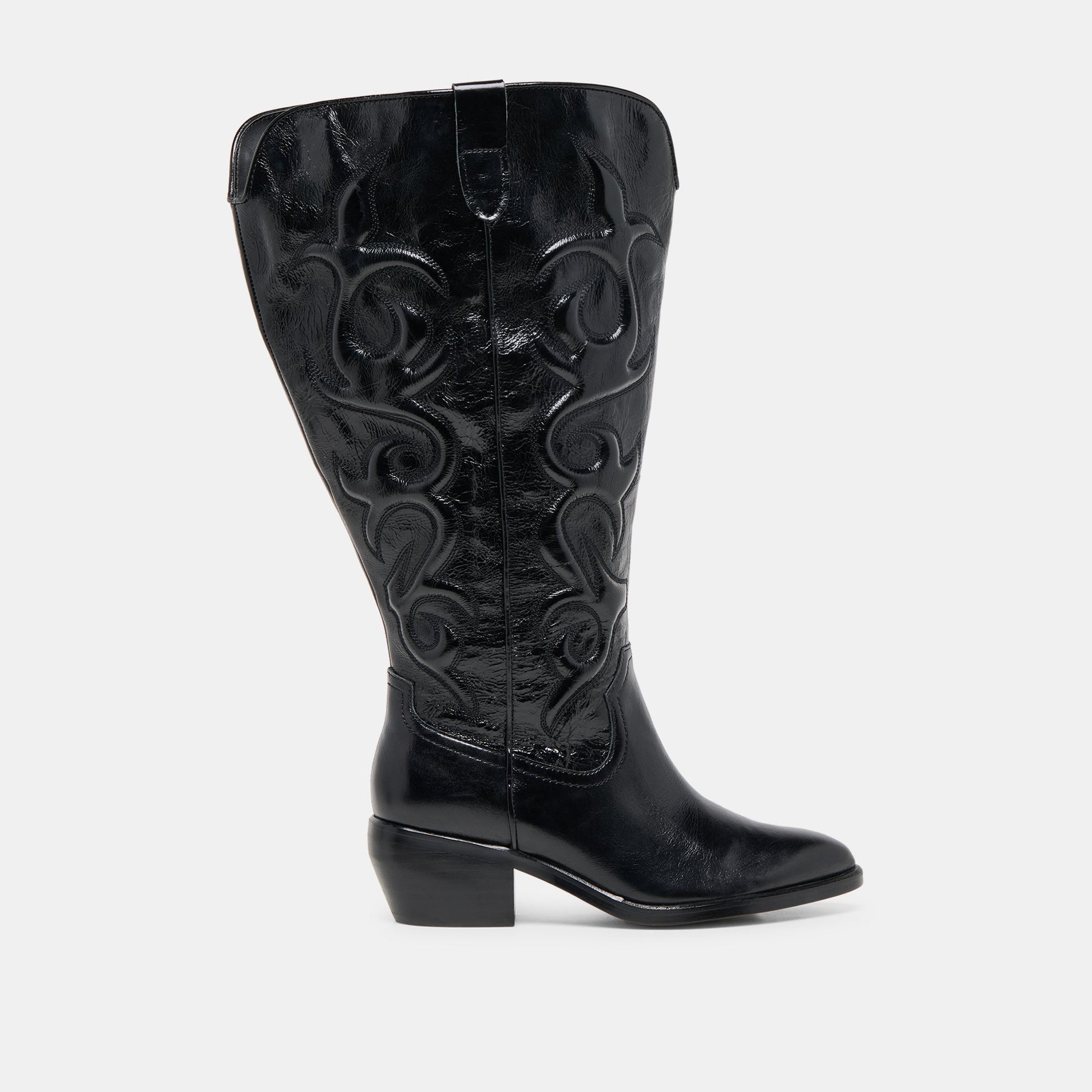Mirla Black Leather Extra Wide Calf Boots Dolce Vita Discount