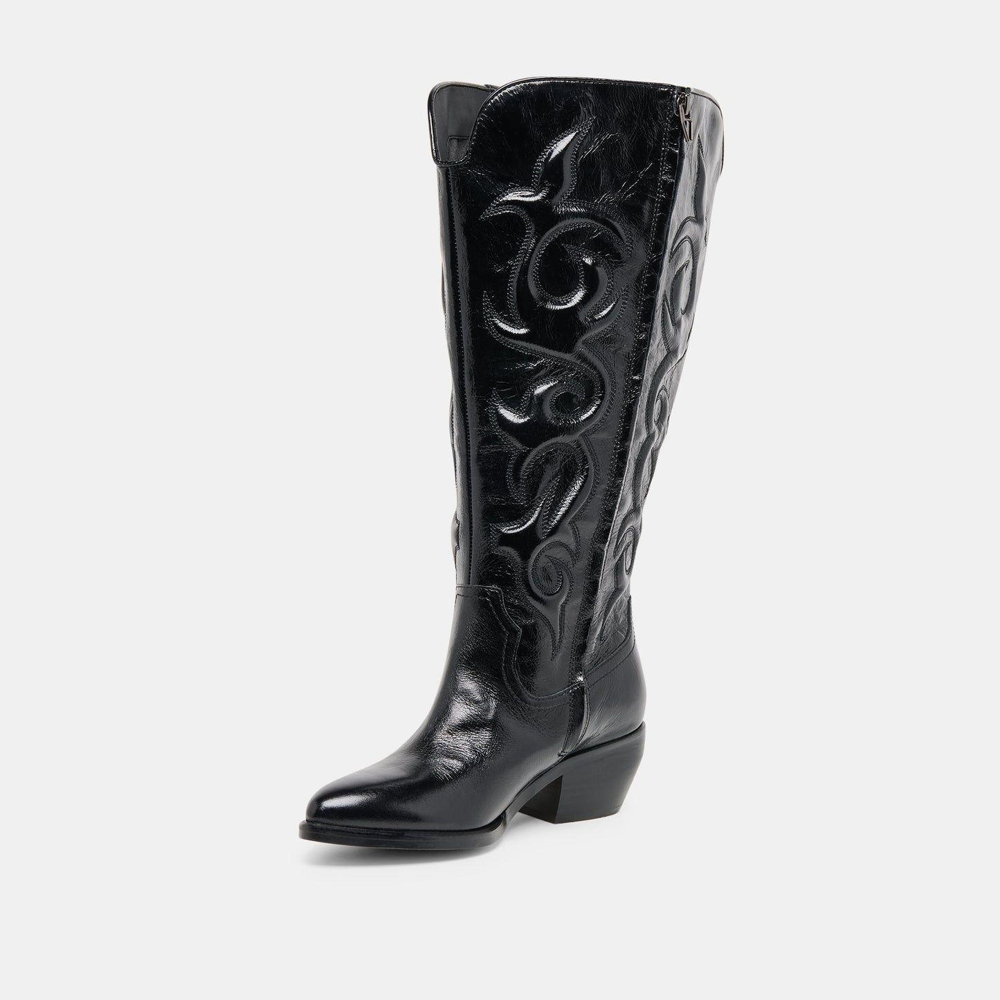 Mirla Black Leather Extra Wide Calf Boots Dolce Vita Discount
