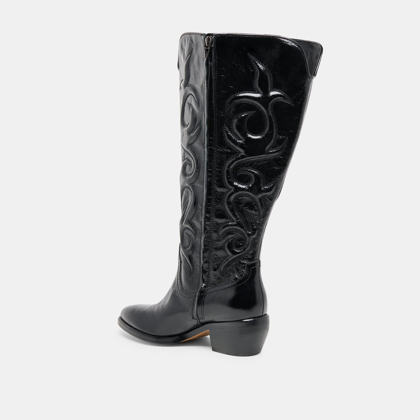 Mirla Black Leather Extra Wide Calf Boots Dolce Vita Discount